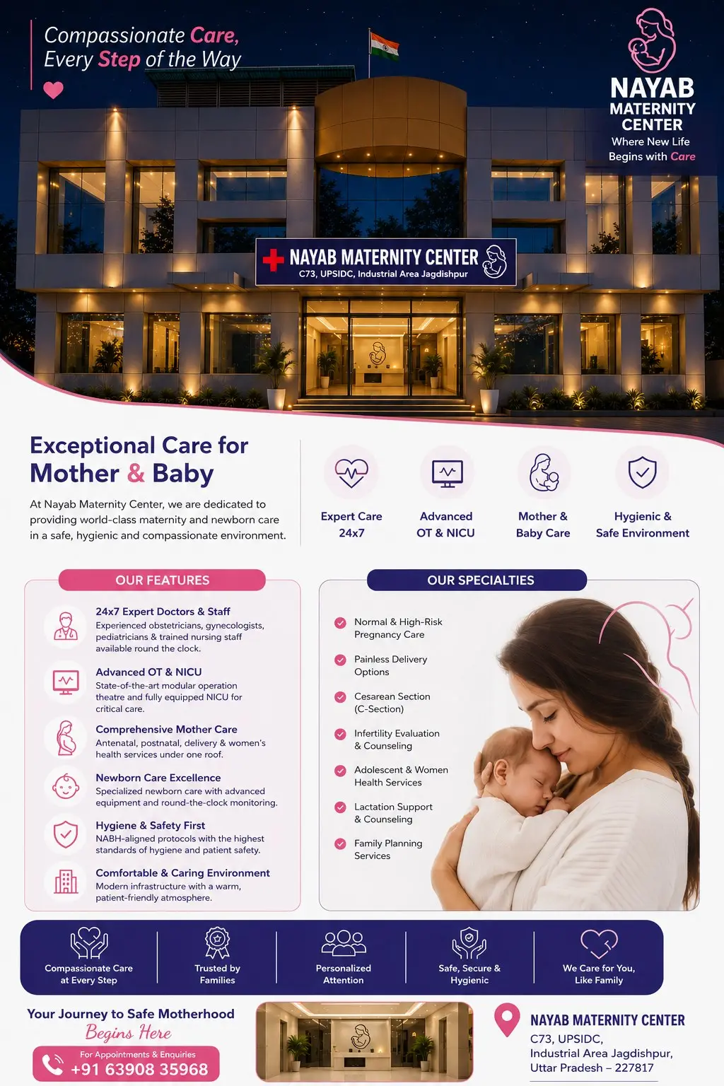Compassionate care every step of the way — Nayab Maternity Center at night